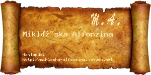 Miklóska Alfonzina névjegykártya